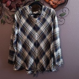 DownEast, Plaid long sleeve blouse